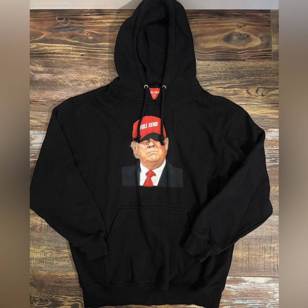 Full Send X Trump Men’s Hoodie Size Large Black